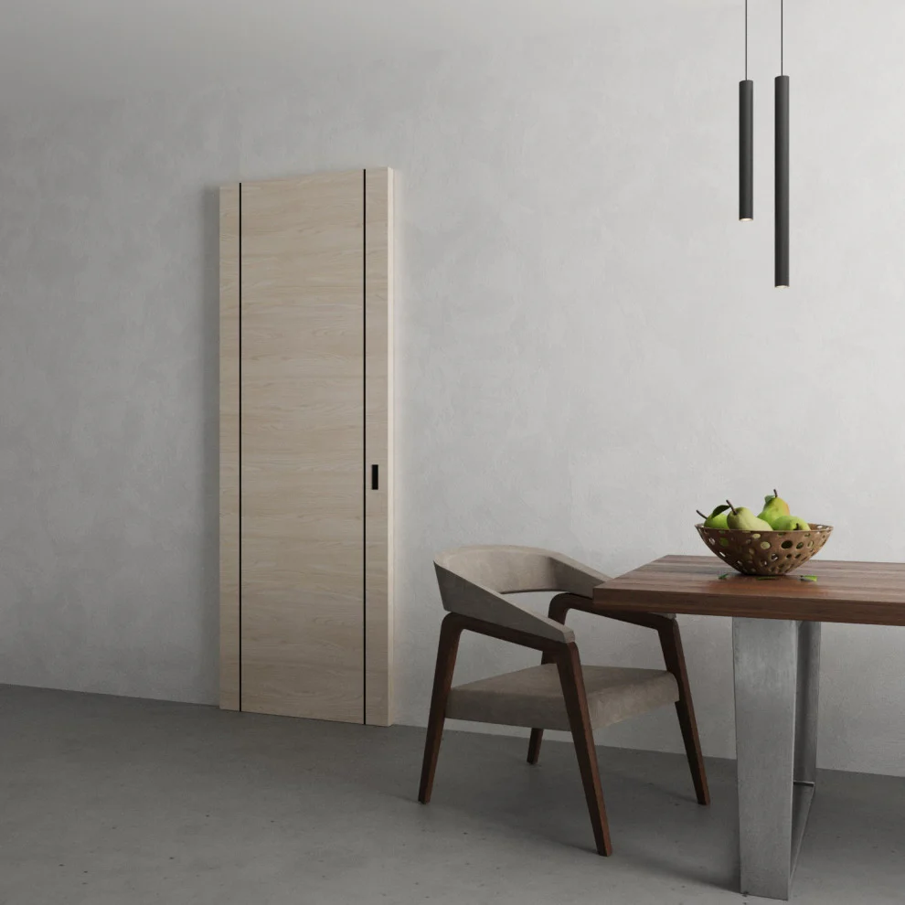 Hidden Barn Planum 0017 Natural Veneer Flush Magic Concealed Sliding Set 24"x96" - Image 5